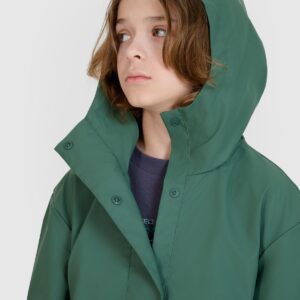 4F Kurtka przejściowa przeciwdeszczowa z gumową powłoką dziecięca - zielona 146 (10-11 lat)