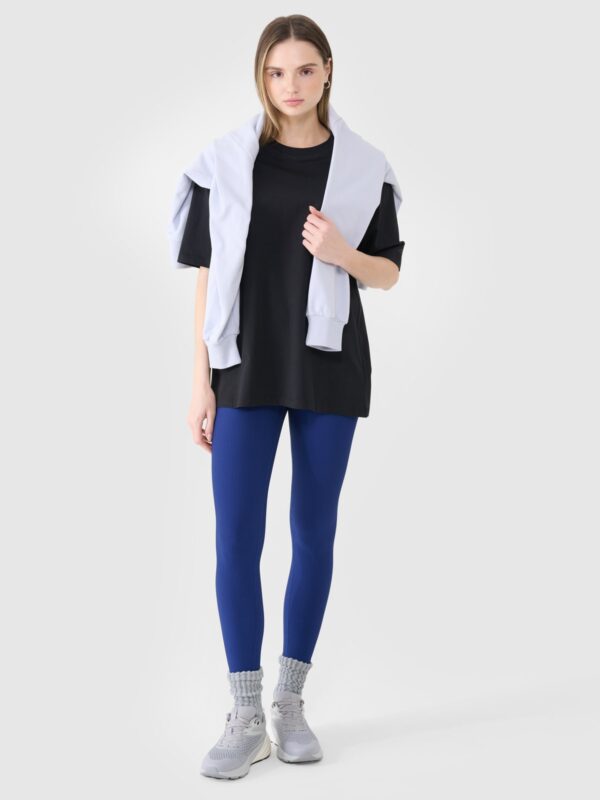 4F T-shirt oversize gładki damski - czarny