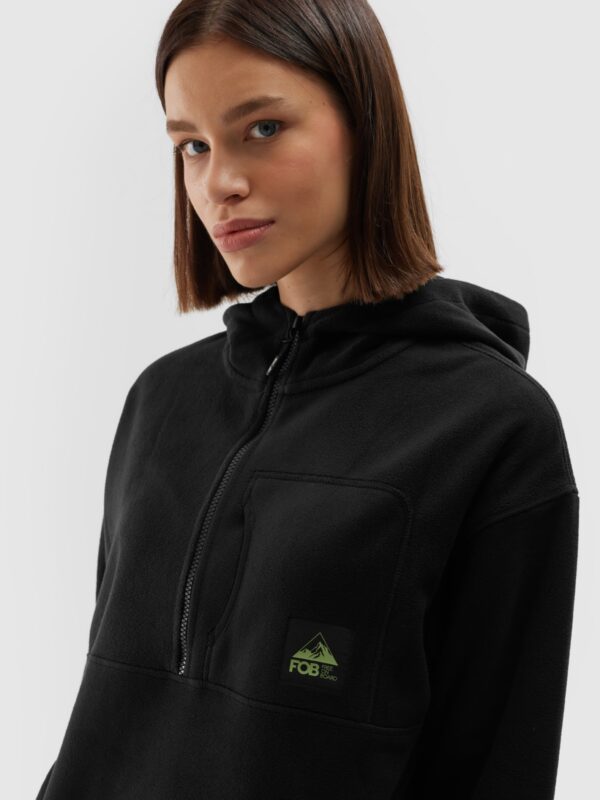 4F Polar z kapturem regular damski - czarny