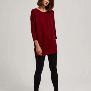 Sweter typu nietoperz bordowy