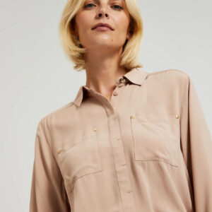 efd141b324aeeb6e988b78b4a2defe30f1817178 Wiskozowa koszula z kieszeniami beżowa