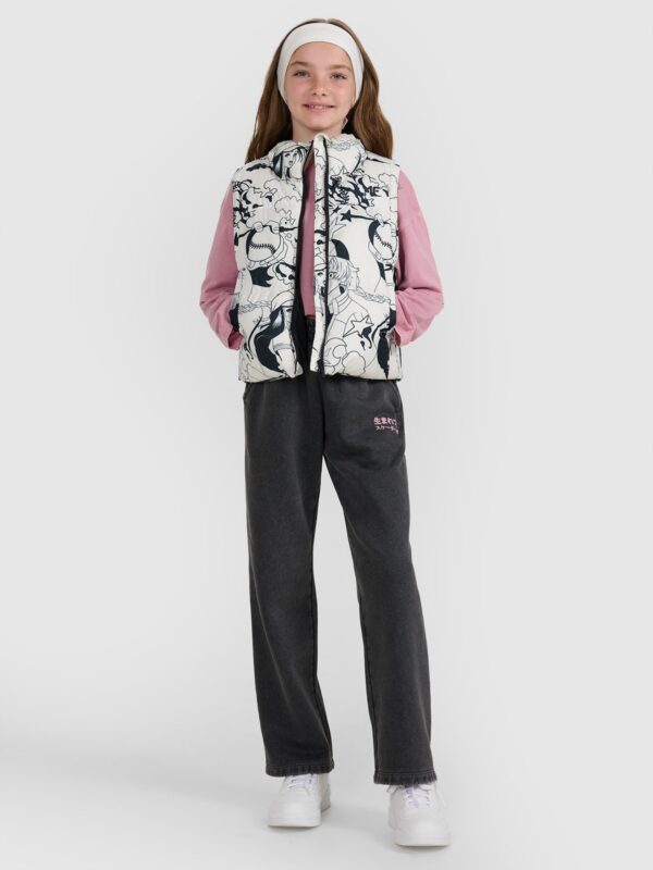 4F Bezrękawnik puchowy z wypełnieniem syntetycznym dziewczęcy - biały 158 (12-13 lat)