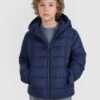 4F Kurtka puchowa z wypełnieniem syntetycznym dziecięca - granatowa 134 (8-9 lat)