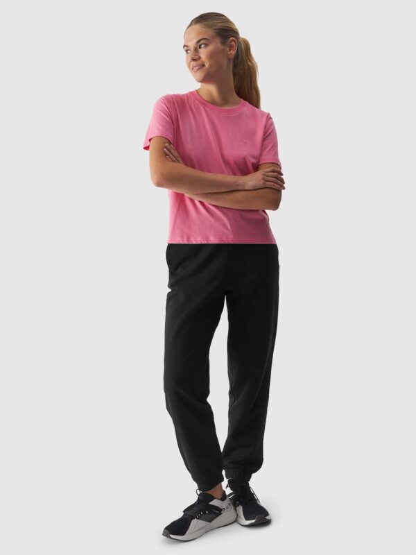 f0b4d229ba96acad04a9c7030b754c76b14b239f 4F T-shirt regular gładki damski - różowy