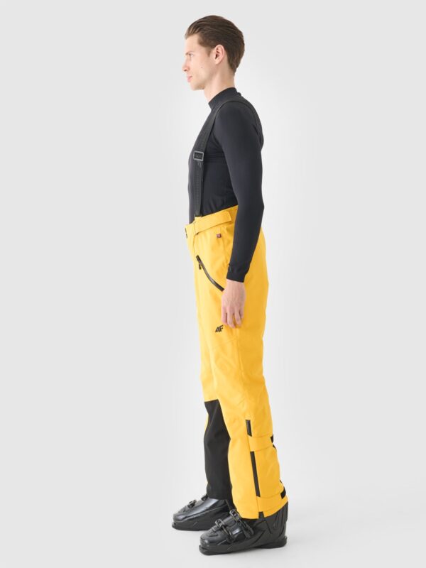 4F Spodnie narciarskie z szelkami membrana Dermizax 20000 męskie - żółte