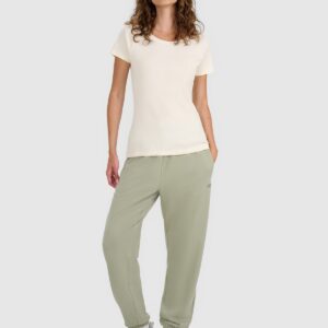 f135ab0a8621287b3de3e2a1c75a0a164ca7e09a 4F T-shirt regular z prążkowanej dzianiny damski - biały