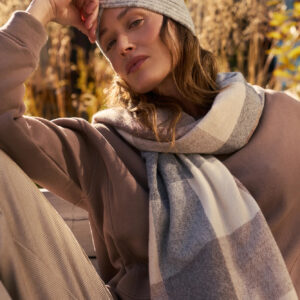 Dzianinowa opaska na głowę szara