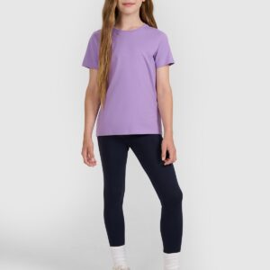 f1f2cf9c2ccf763cbc1031adfd038e4fa33f6d44 4F T-shirt regular gładki dziewczęcy - fioletowa 128 (7-8 lat)