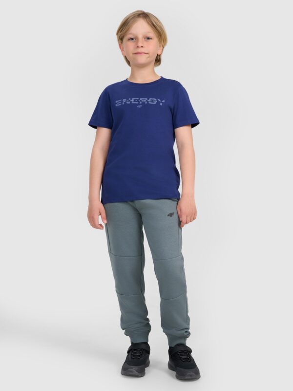 4F T-shirt regular z nadrukiem chłopięcy - granatowy 158 (12-13 lat)