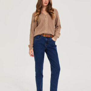 Jeansy z paskiem granatowe