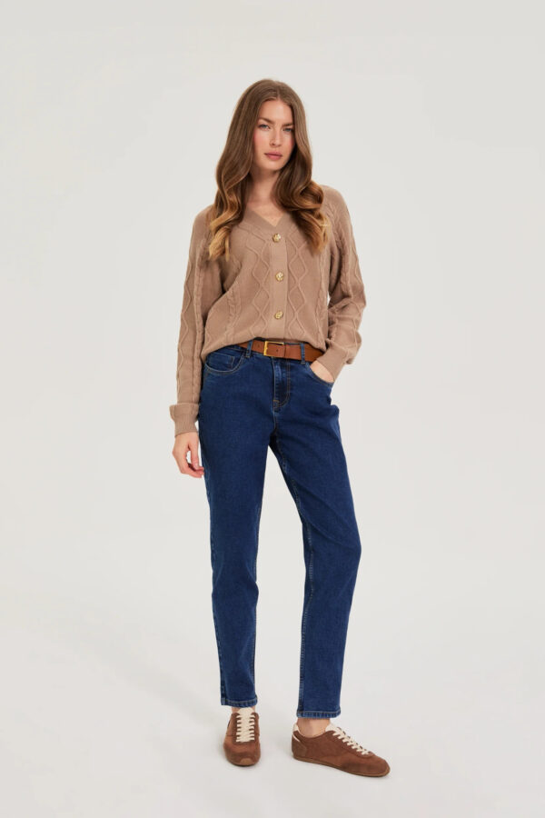 Jeansy z paskiem granatowe