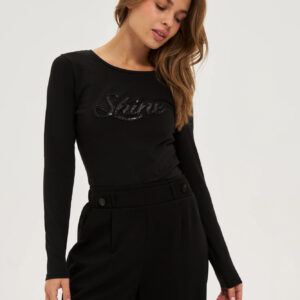 Bluzka z cekinami czarna