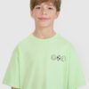 f2db04f20d05bd47c27f4ed5281f5e2f6daeab53 4F T-shirt oversize z nadrukiem chłopięcy - zielony 122 (6-7 lat)