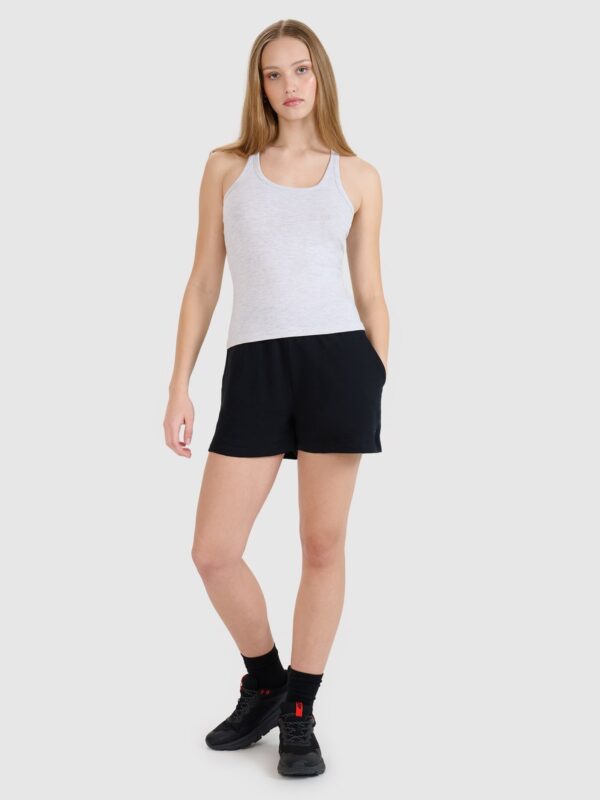 4F Top slim gładki damski - szary