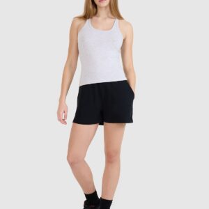 4F Top slim gładki damski - szary