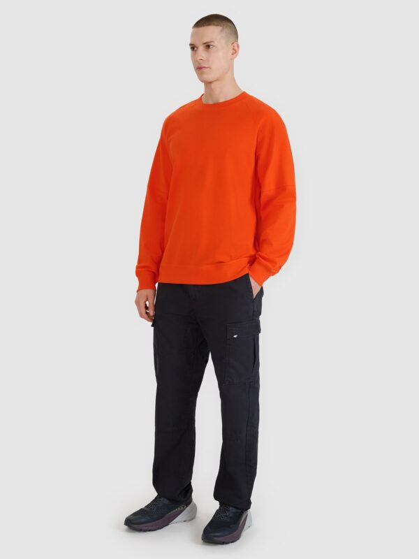 4F Bluza dresowa nierozpinana bez kaptura męska - pomarańczowa