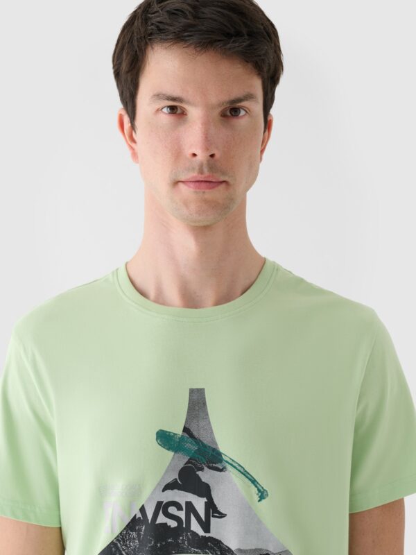 f431fdede550f7a54fa6bb9981203d74c7466091 4F T-shirt regular z nadrukiem męski - zielony