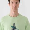 f431fdede550f7a54fa6bb9981203d74c7466091 4F T-shirt regular z nadrukiem męski - zielony