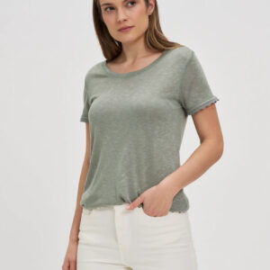 f4709f1efa573156138bbb5e3865914e1de38a8d Bluzka z krótkimi rękawami oliwkowa