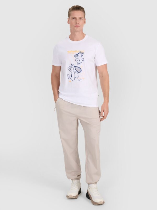 f48489431fa80ff50c5ce57107fba1e093c4329e 4F T-shirt regular z nadrukiem męski - biały