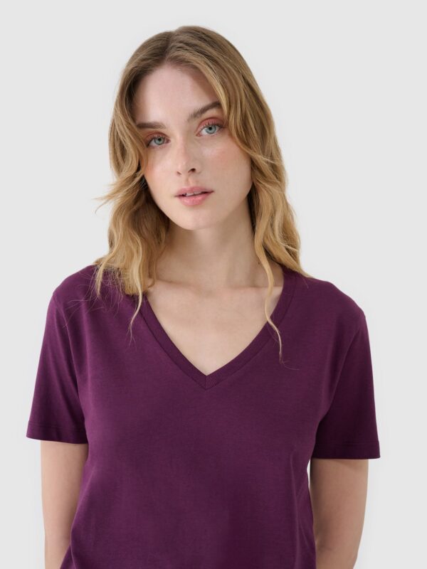 4F T-shirt oversize z modalem damski - fioletowy