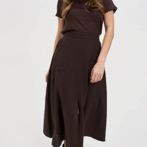 f4c5369781939506fd8987473d9a9437fee58ed1 Spódnica z rozcięciem brązowa