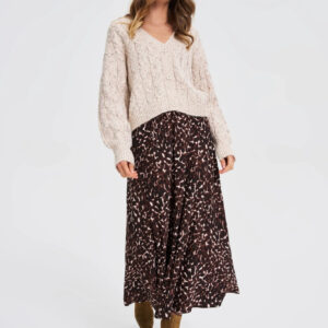 Kardigan z ozdobnym splotem beżowy