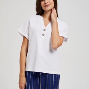 Bawełniana bluzka z guzikami biała