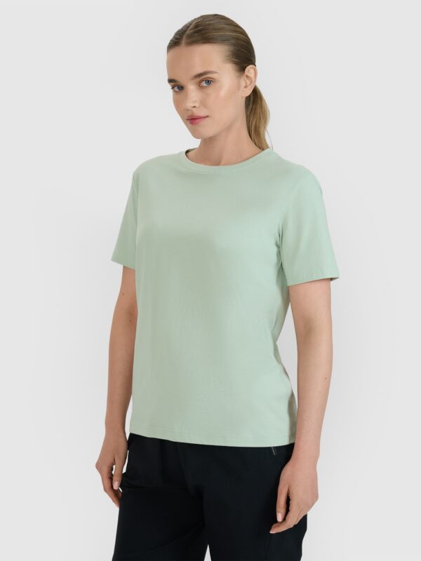 4F T-shirt oversize z nadrukiem damski - turkusowy