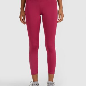 4F Legginsy treningowe 7/8 z wysokim stanem damskie - czerwone