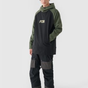 4F Długa bluza snowboardowa z softshellu membrana 5000 męska - czarna