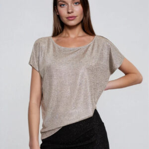 Błyszcząca bluzka srebrna