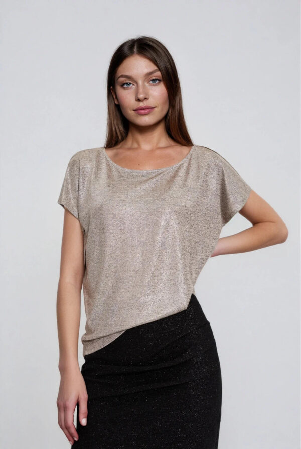 Błyszcząca bluzka srebrna