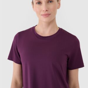 4F Koszulka treningowa oversize szybkoschnąca damska - fioletowa