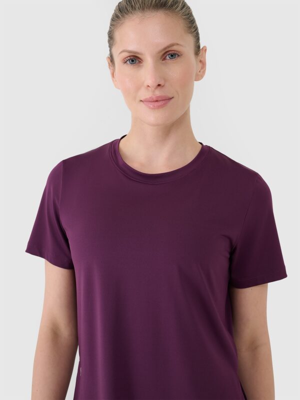 4F Koszulka treningowa oversize szybkoschnąca damska - fioletowa
