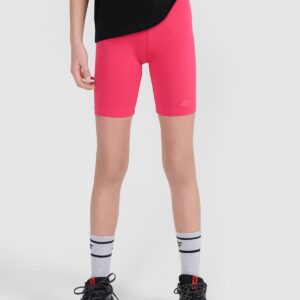 4F Legginsy kolarki dzianinowe dziewczęce - różowe 164 (13-14 lat)