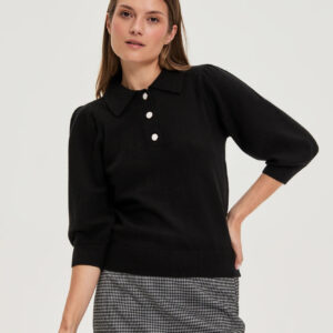 Sweter z kołnierzykiem czarny