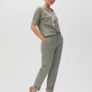 Bawełniane spodnie oliwkowe