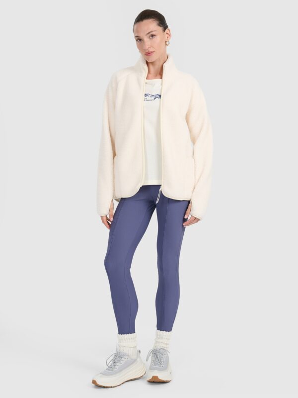 4F T-shirt regular z nadrukiem damski - biały