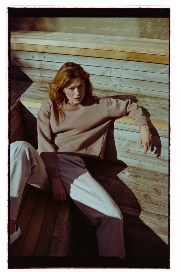 Bluza oversize beżowa