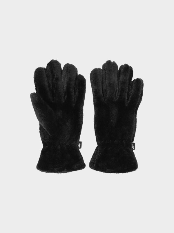 4F Rękawiczki pluszowe dziewczęce - czarne