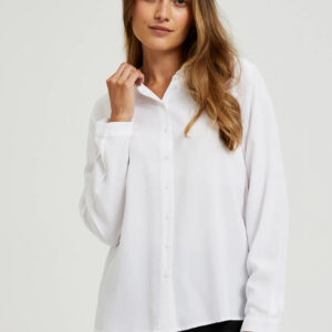 Wiskozowa koszula bez wzoru biała