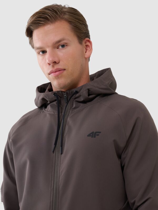 4F Bluza treningowa regular szybkoschnąca męska - brązowa