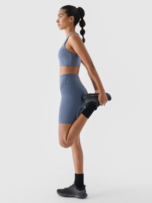 4F Legginsy krótkie treningowe damskie - granatowe