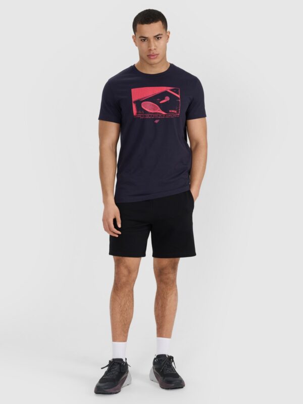 fa76854a8314dcc57c7cf668010d39f5655b7696 4F T-shirt regular z nadrukiem męski - granatowy