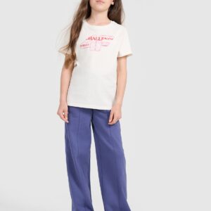 4F T-shirt regular z nadrukiem dziewczęcy - biały 128 (7-8 lat)