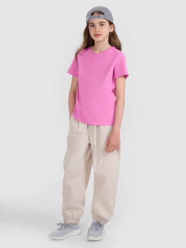 4F T-shirt regular gładki dziewczęcy - różowa 152 (11-12 lat)