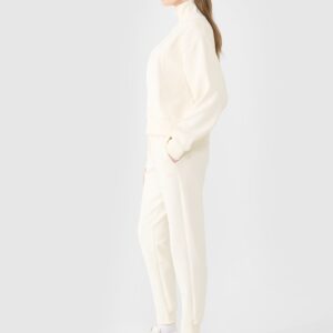 4F Spodnie dresowe joggery damskie - białe