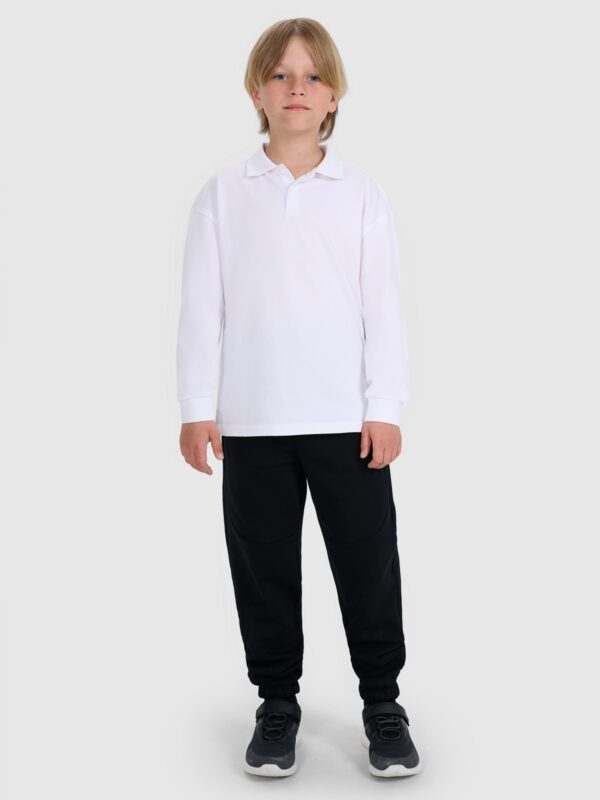 fb140d528f072273ae400c46a4ee1137c43eb523 4F Longsleeve polo regular chłopięcy - biały 140 (9-10 lat)