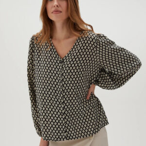 Koszula z geometrycznym wzorem czarna